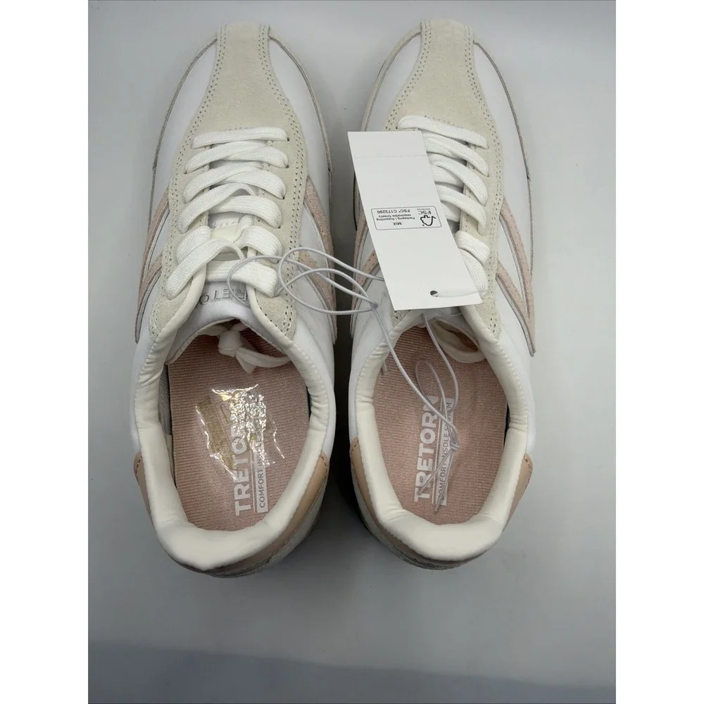 NIB Tretorn‎ Womens Size 7.5 Hailey Leather Upper Sneaker Memory Foam Footbed.
